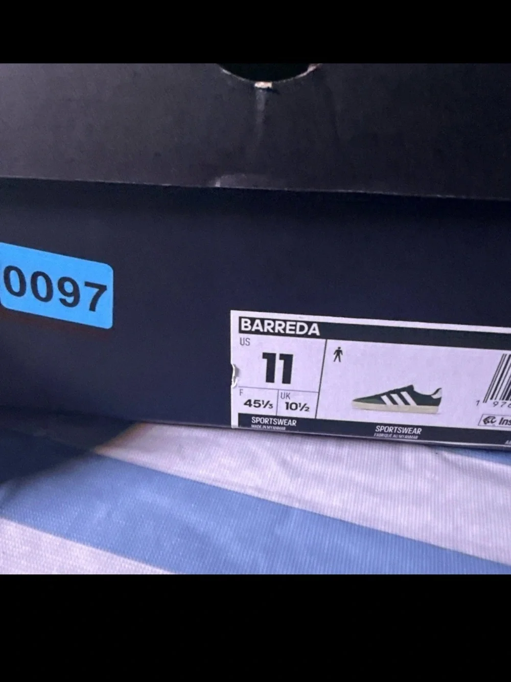 Adidas Barreda Skate Sneakers Black White Mens Size 11 Womens 12